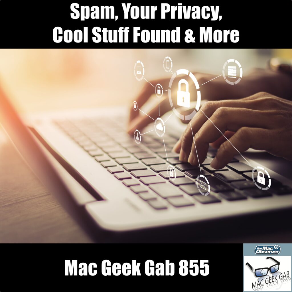 Mac Geek Gab 855 Episode Image with Spam and Privacy