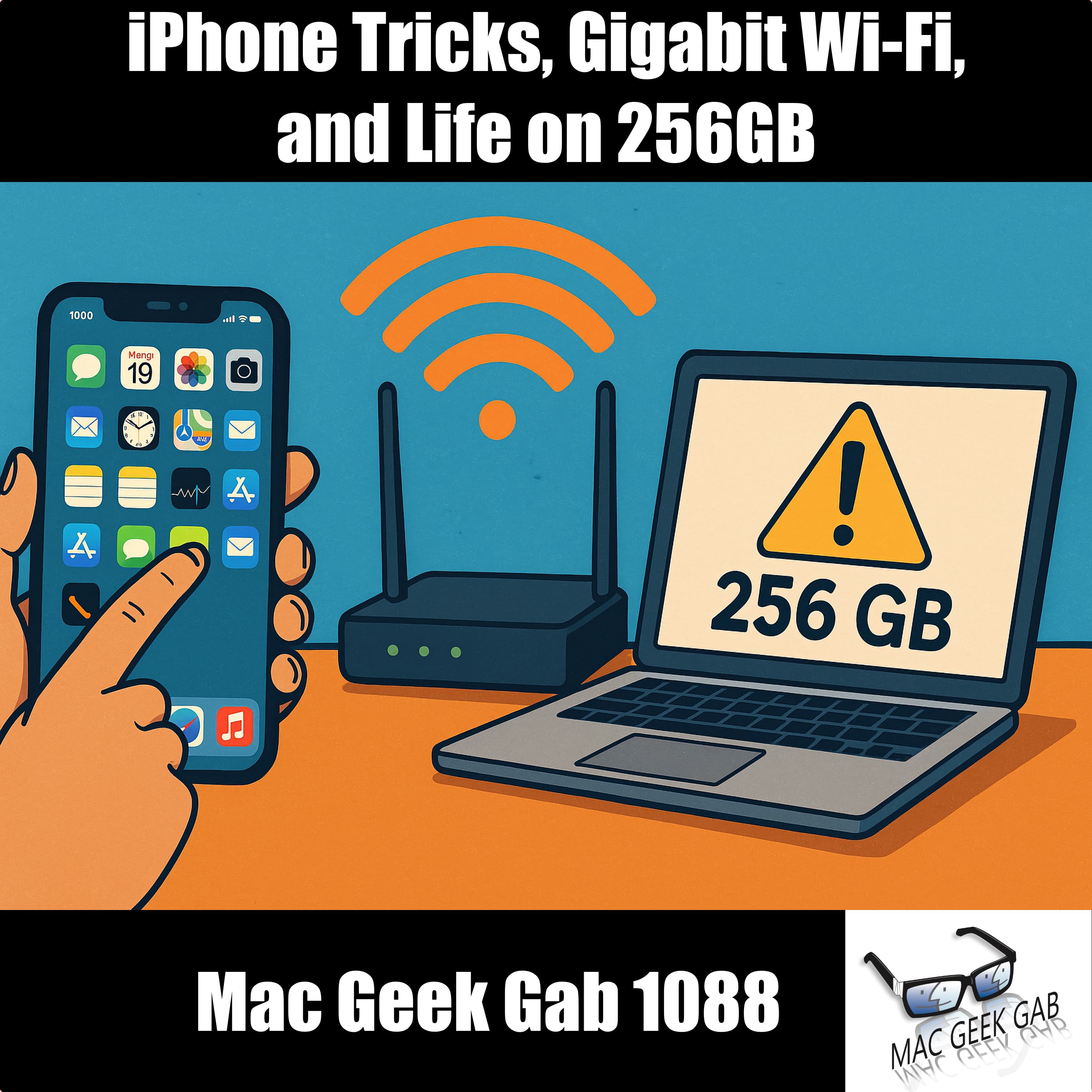 iPhone Tricks, Gigabit Wi-Fi, and Life on 256GB – Mac Geek Gab 1088 episode image