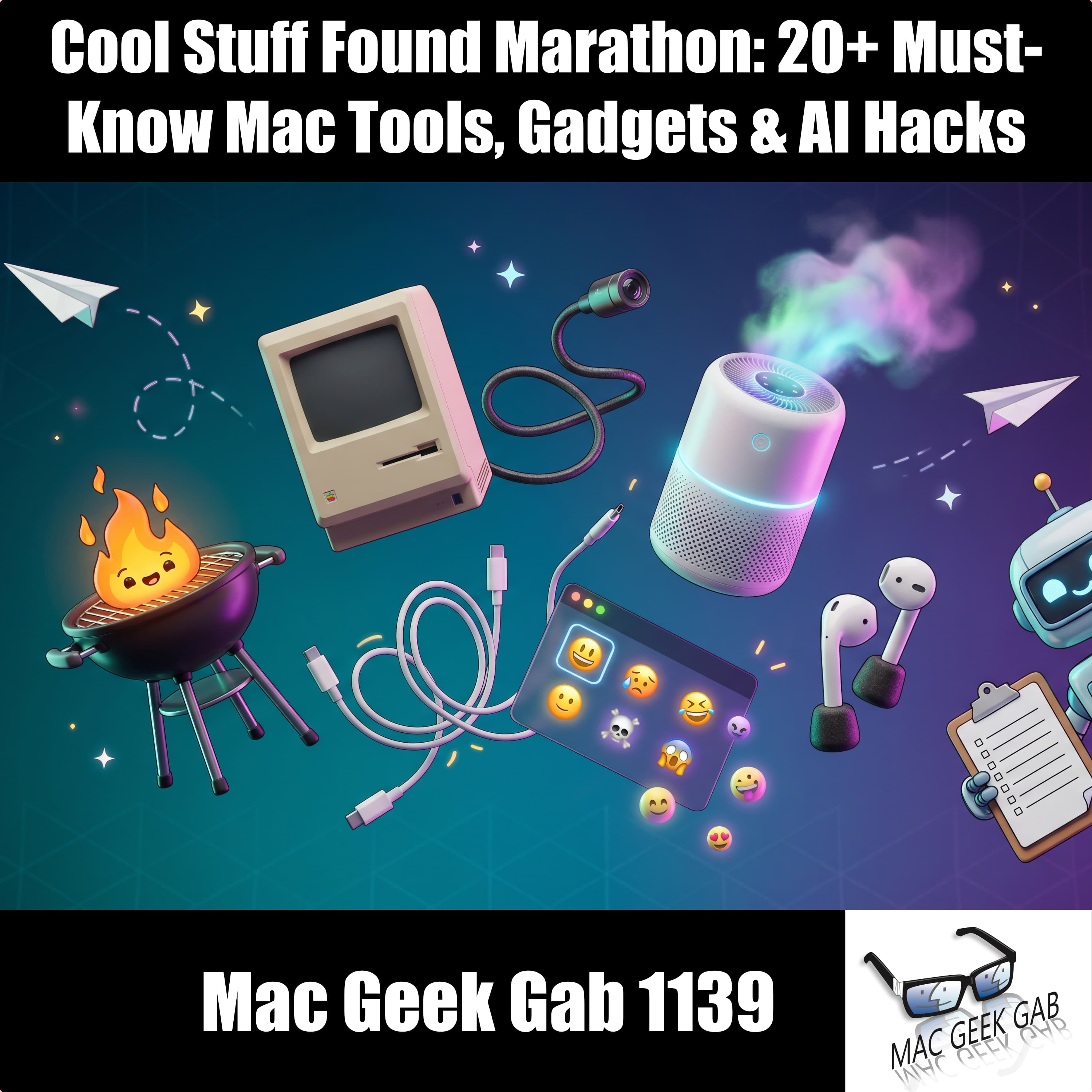 Cool Stuff Found Marathon: 20+ Must-Know Mac Tools, Gadgets & AI Hacks – Mac Geek Gab 1139 episode image