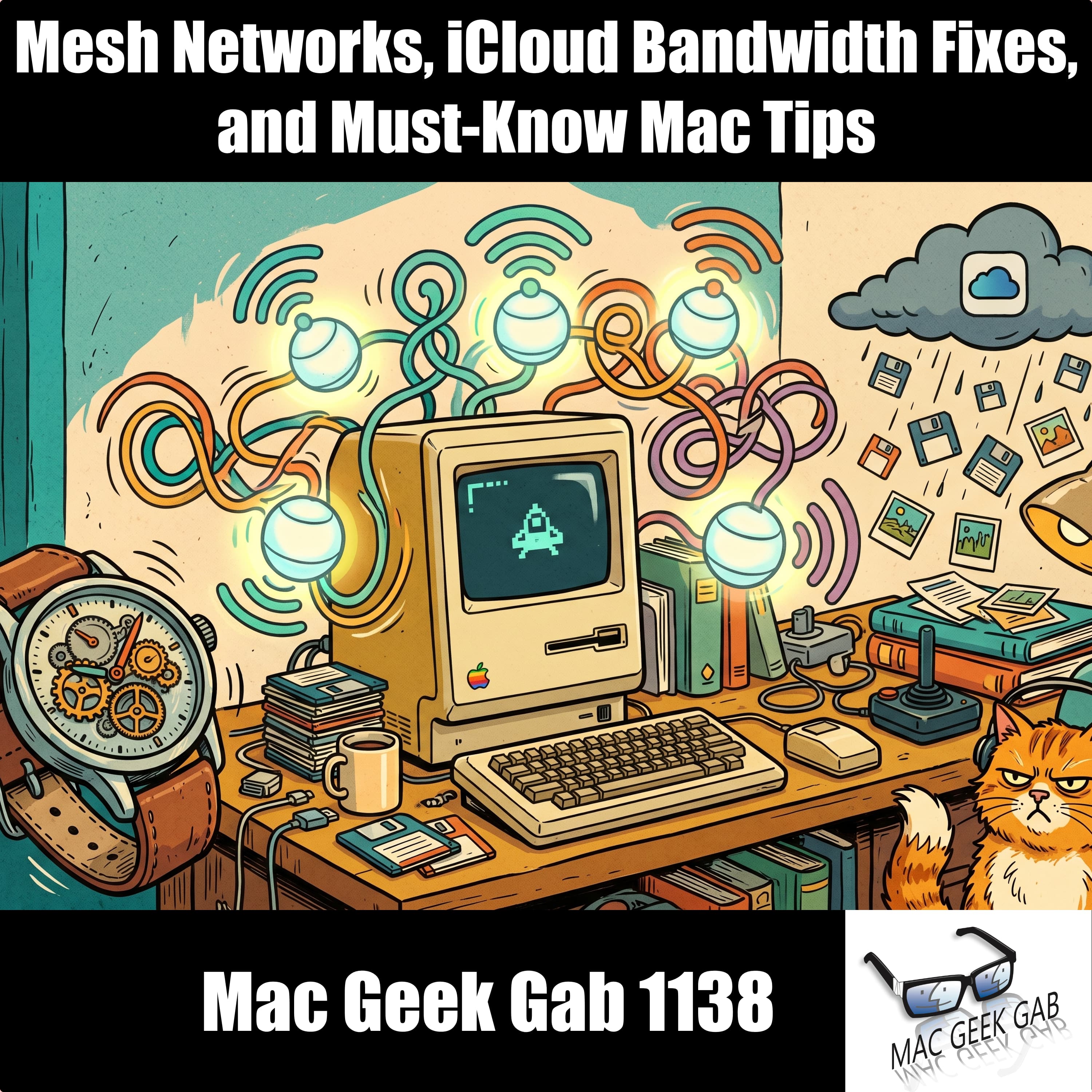 Mesh Networks, iCloud Bandwidth Fixes, and Must-Know Mac Tips – Mac Geek Gab 1138 episode image