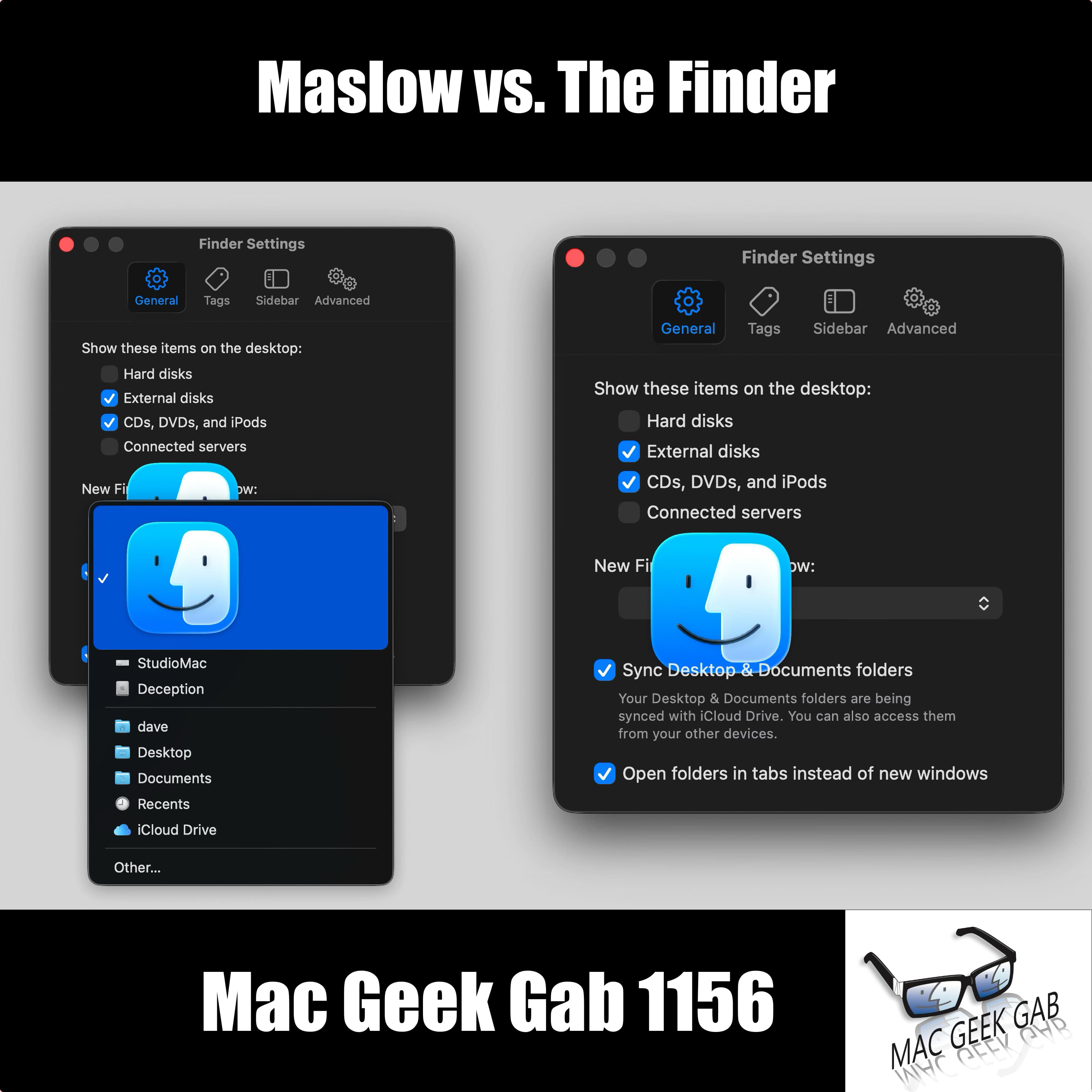 Maslow vs. The Finder – Mac Geek Gab 1156 episode image